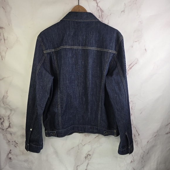 Bonobos Denim Jacket Mens Size Large Dark Wash The Jean Trucker Indigo - Picture 5 of 13
